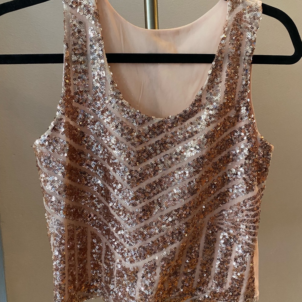 New Year’s Eve / Great Gatsby inspired Blush Sequin Tank Top